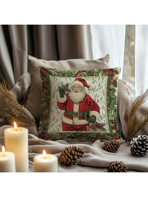 Renkli Yılbaşı ve Yeniyıl Temalı Kırlent Kılıfı, Noel Dekoru Şıklığı