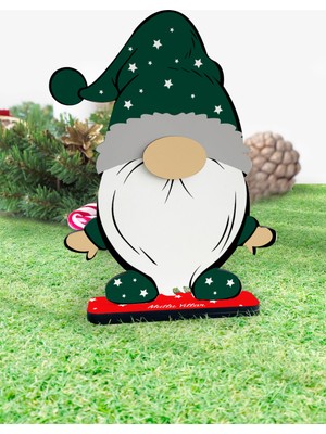 Yeşil Noel Cüce Figürleri, Yılbaşı Dekorasyonu, Eğlenceli ve Canlı Süsler