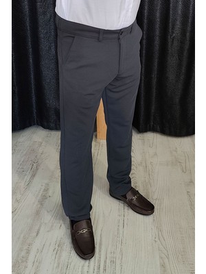 Bayaygun 0510 Nokta Desenli Dar Kesim Pantolon _füme