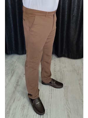 Bayaygun 0510 Nokta Desenli Dar Kesim Pantolon _kahve
