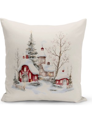 Yılbaşı Temalı Çift Taraflı Dijital Baskılı Kırlent Kılıfı, Çok Renkli, Şık Dekorasyon