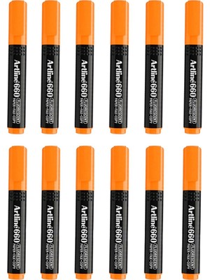 Artline Artlirne Fosforlu Kalem Kesik Uç Neon Renkler Turuncu 12 Adet