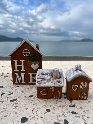 Yeniyıl Temalı 3'lü Sıcak Ev Dekorasyon Seti Kahverengi