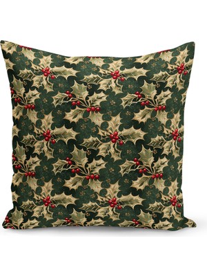 Yılbaşı Temalı Renkli Çift Taraflı Dijital Baskılı Kırlent Kılıfı