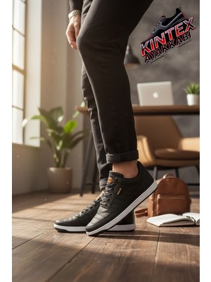 Neostep Unisex Siyah Beyaz Nefes Alabilen Bağcıklı Spor Ayakkabı