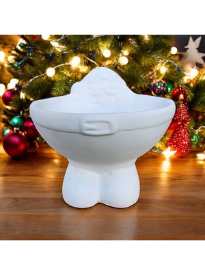 Beyaz Aytaşı Noel Baba Tabak, Şık ve Dekoratif Ev Aksesuarı