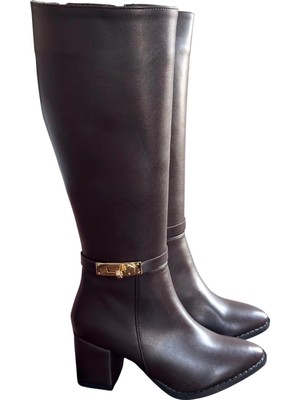 Ronanna Jeoli Kahverengi Cilt Topuklu Çizme