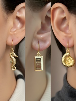 NKT Collection Trend Sembol Figürlü 3’lü Kadın Küpe Set