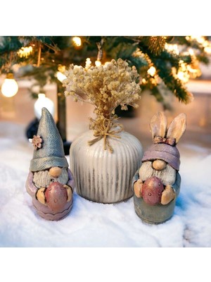 Renkli 3'lü Noel ve Yılbaşı Biblo Seti, Şık ve Eğlenceli Dekorasyon Seçeneği