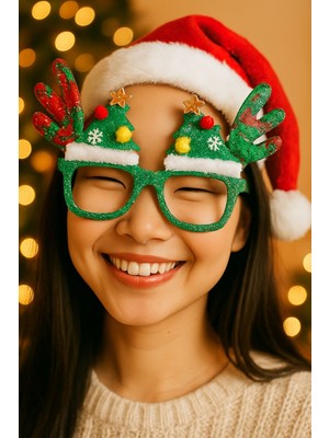 Yoyoso Yeniyıl Temalı  Eğlenceli Yeşil Yılbaşı Gözlüğü