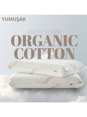 Pillow Market Organik Koton Visko Yastık [hava Kanallı] Doğal Pamuk Nem Dengeleyen Konforlu Uyku Yastığı 1 Adet