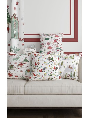 Renkli Çift Taraflı Dijital Baskılı 4'lü Kırlent Kılıf Seti