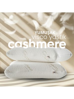 Pillow Market Cashmere Visko Yastık [hava Kanallı] Özel Kaşmir Kumaşlı Kırışıklık Önleyici Ortopedik Yastık 1 Adet