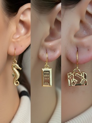 NKT Collection Trend Sembol Figürlü 3’lü Kadın Küpe Set