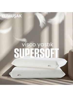 Pillow Market Büyük Boy Uzun Visco Yastık [hava Kanallı] Ortopedik Hava Alabilir Süper Soft Uyku Yastığı 1 Adet