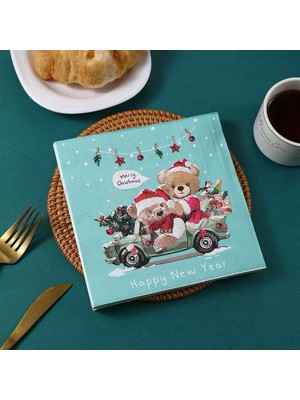Adalinhome Yılbaşı Noel Christmas Desenli 20 Adet Kağıt Servis Peçete