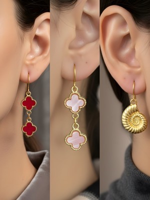 NKT Collection Trend Sembol Figürlü 3’lü Kadın Küpe Set