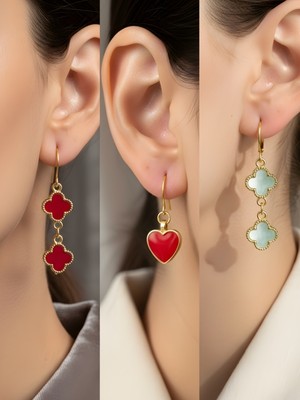 NKT Collection Trend Sembol Figürlü 3’lü Kadın Küpe Set