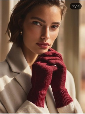 Eleven Markets Kışlık Tiriko Kadın Eldiven Bordo Eldiven