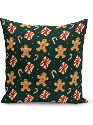 Yılbaşı Temalı Çift Taraflı Dijital Baskılı Kırlent Kılıfı, Renkli ve Şık Tasarım