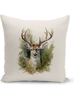 Yılbaşı Temalı Çift Taraflı Dijital Baskılı Kırlent Kılıfı