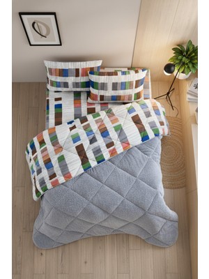 Formeya Veluna Battal Boy Lüx Wellsoft Yorgan Çift Taraflı - 2 Adet Yastık Kılıflı Yorgan Seti 215X235 cm