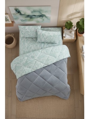 Formeya Veluna Battal Boy Lüx Wellsoft Yorgan Çift Taraflı - 2 Adet Yastık Kılıflı Yorgan Seti 215X235 cm