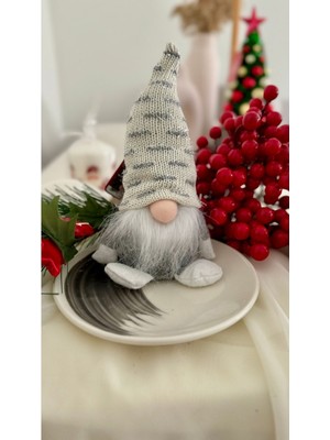 Yeni Yıl Bebek Cüce Noel Dekor Gri, Şirin ve Renkli Süsleme Aksesuarı