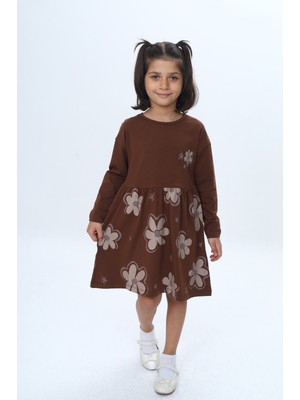 Toontoy Kız Çocuk Çiçek Baskılı Elbise