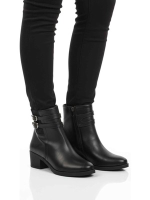 Ayakmod Siyah Içi Kürklü Topuklu Kadın Bot 1006 Z