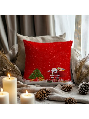 Yılbaşı ve Noel Temalı Çok Renkli Kırlent Kılıfı, Dekoratif ve Şık Tasarım