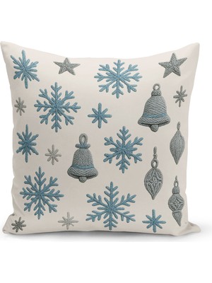 Yılbaşı Temalı Çift Taraflı Dijital Baskılı Kırlent Kılıfı, Renkli ve Şık Dekorasyon