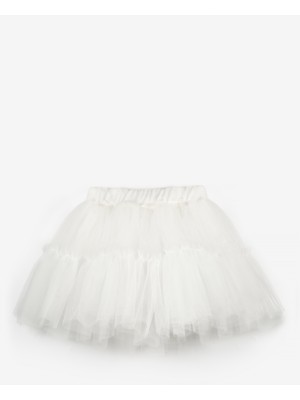 Beyaz  Kız Çocuk Tül Etek - Miley