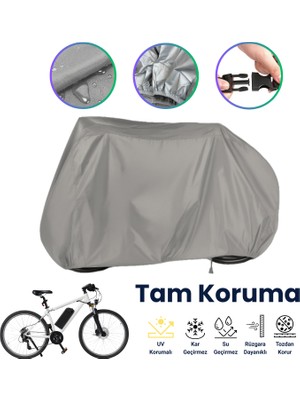 Dokaca Gri Bisiklet Brandası, Bisiklet Koruma Örtüsü, Su Geçirmez, Toz Geçirmez
