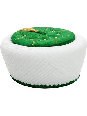 İhvan Online Imam Sarığı - Çapraz El Sarması Sultan Sarık - Yeşil