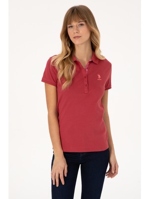 U.S. Polo Assn. Kadın Vişne Basic Polo Yaka Tişört 50300896-VR223