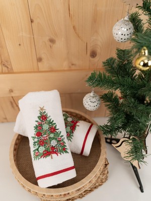 Baveno Home Pamuklu 2'li 50X70 cm Premium Nakışlı Hediyelik Havlu Seti Baveno