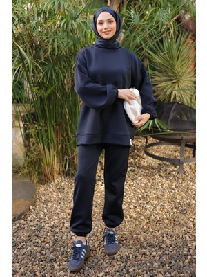 İmaj Butik Koyu Lacivert Armalı Tunik Pantolonlu Takım
