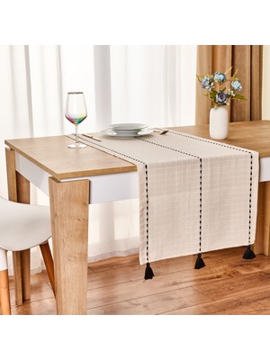 Evidea Soft Tasel Runner - Ekru - 50X130 cm