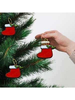 Renkli Noel Çorabı ve Çam Ağacı Süsü Seti 3'lü, Şık ve Eğlenceli Dekorasyon