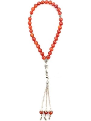 Çınarteks Kırmızı Akik Taşı 33LÜ Tesbih