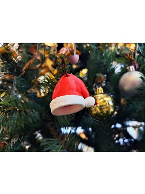 Renkli Yılbaşı Çam Ağacı Süsü, 3'lü Noel Baba Şapkası Takımı