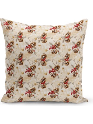 Yılbaşı Temalı Çift Taraflı Dijital Baskılı Kırlent Kılıfı