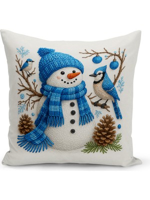 Yılbaşı Temalı Çift Taraflı Dijital Baskılı Kırlent Kılıfı, Renkli ve Şık Tasarım