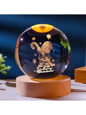 Renkli Işıklı Cam Küre, Şık ve Dekoratif Noel Temalı Süş