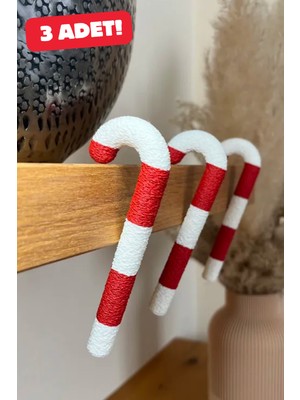 Kırmızı Şeker Kamışı Yılbaşı Süsü, Noel Ağacı ve Ev Dekorasyonu