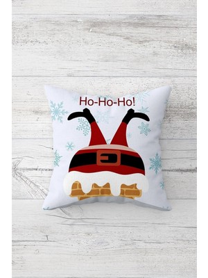 Yılbaşı Temalı Gizli Fermuarlı Tek Taraf Baskılı Yastık Kılıfı