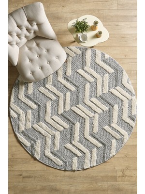 Yumuşak Bukleli Iskandinav Tasarım Salon Oturma Odası Yolluk Gri Halı