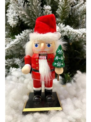 16 cm Noel Baba Fındıkkıran Şapka Çam Ağacı Dekoru, Detaylı ve Şık Yılbaşı Eşyası