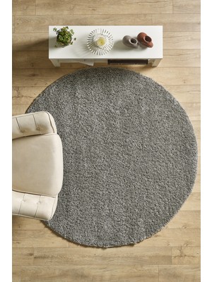Düz Renk Shaggy Salon Oturma Odası Yolluk Açıkgri Halı